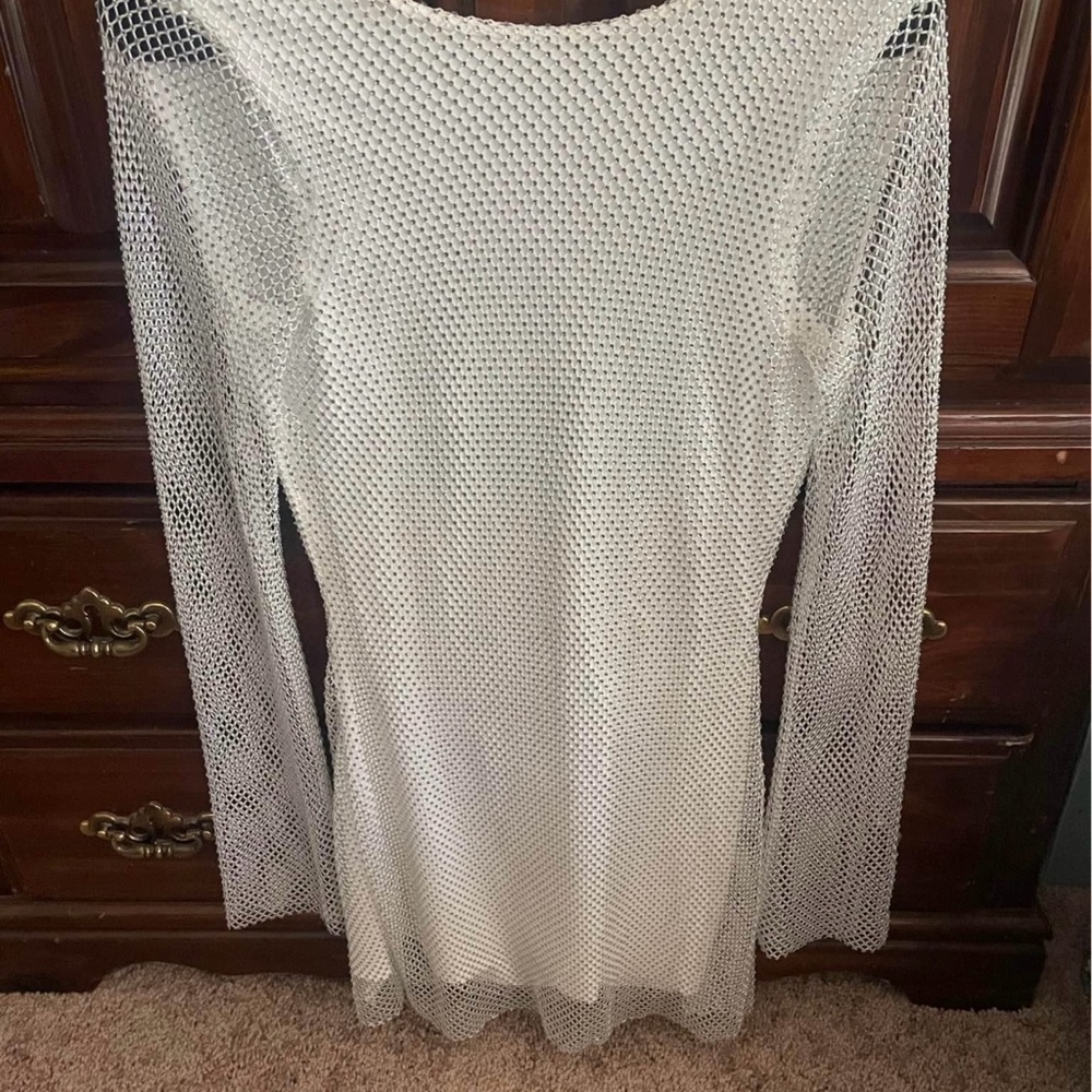 12th Tribe White Mesh Dress